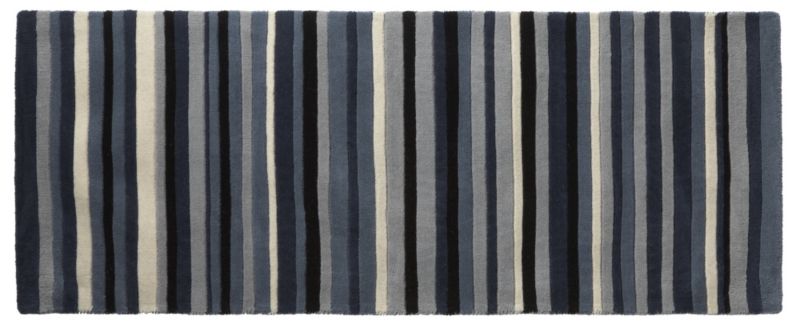 Colours Stripes Rug Blue/White (W)67 x (L)180cm