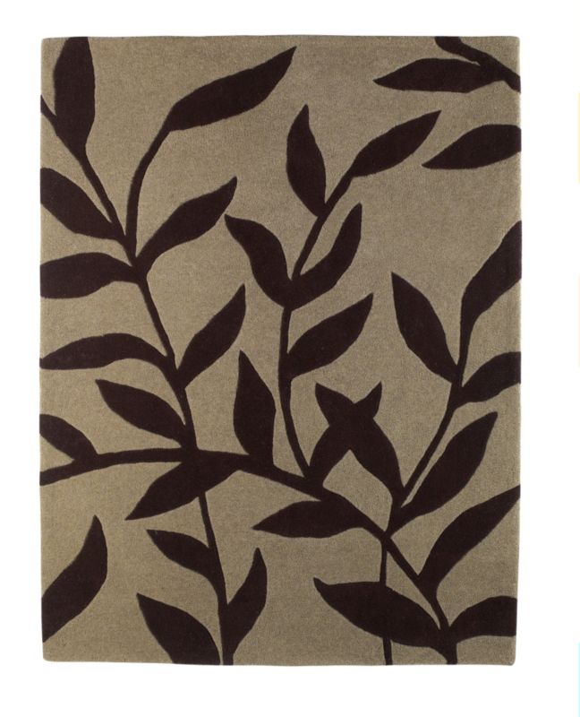 Colours Leafy Sprigs Rug Plum/Beige (W)160 x (L)230cm