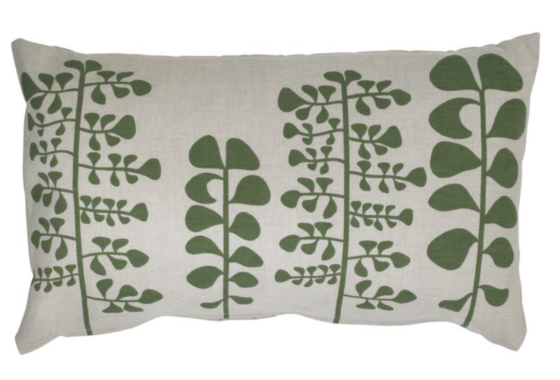 Colours By Bandq Linen Effect Printed Cushion Green 50x30cm