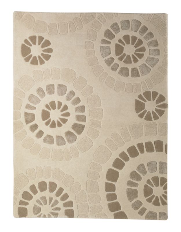 Colours Stone Circles Rug Cream (W)180 x (L)270cm