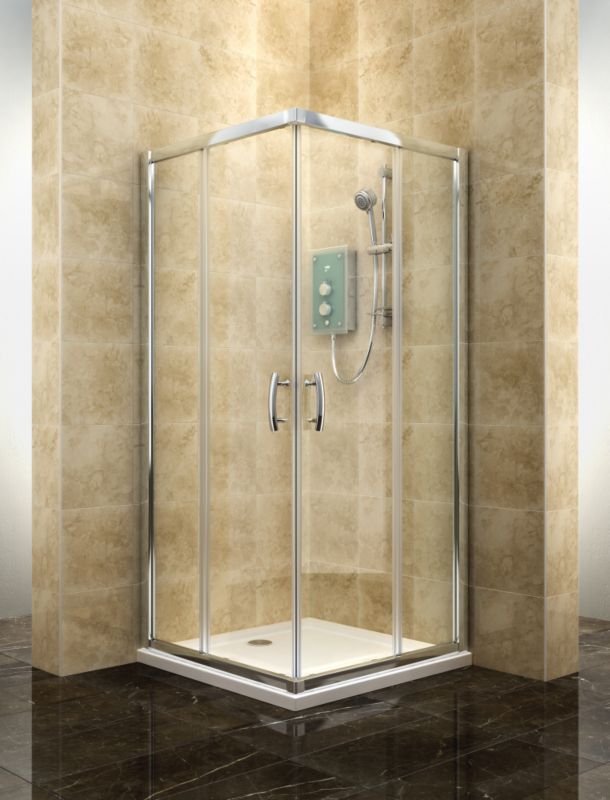 Cooke & Lewis Deluvio Corner Entry Shower Enclosure (H)1900 x (W)900 x (D)900mm