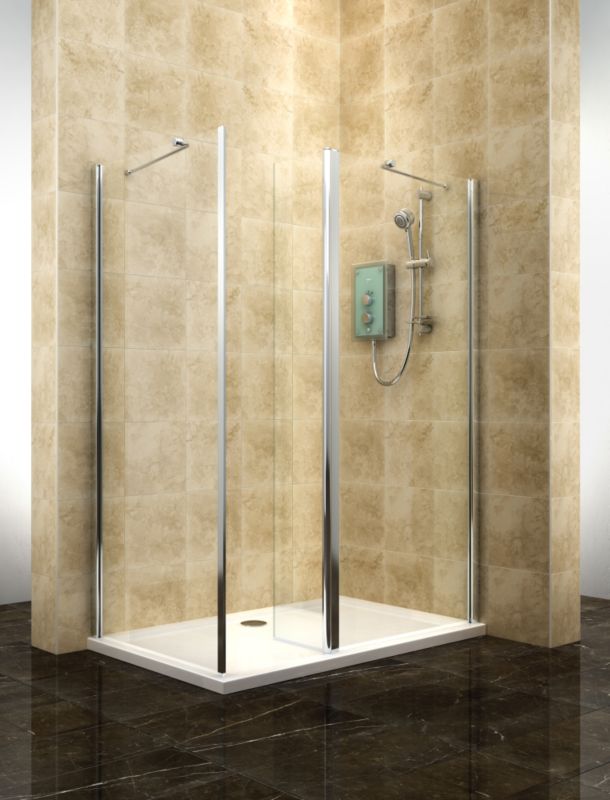 Cooke amp Lewis Deluvio Rectangular Walk In Shower Enclosure splash panel H190timesW120timesD80cm
