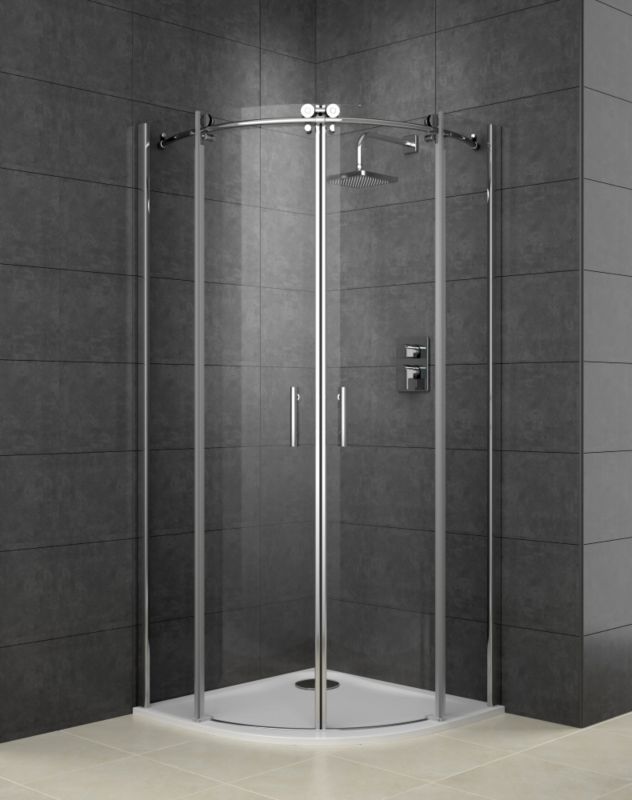 Cooke & Lewis Eclipse Quadrant Shower Enclosure With Double Sliding Door (H)2000 x (W)800 x (D)800mm