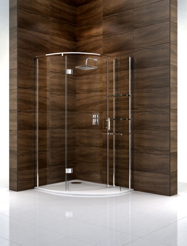 Cooke & Lewis Cascata Off-Set Quadrant Shower Enclosure With Shelves (H)1995 x (W)1200 x (D)900mm
