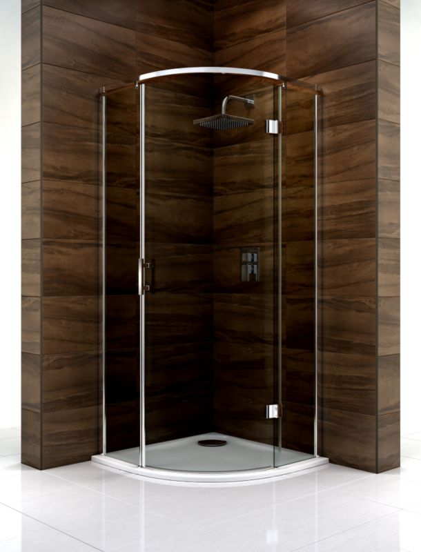 Cooke & Lewis Cascata Quadrant Shower Enclosure (H)1995 x (W)800 x (D)800mm Smoked Glass