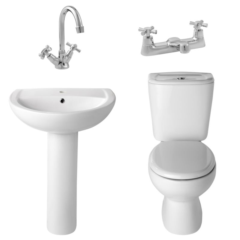 BampQ Treviso Toilet Basin and Tap Pack