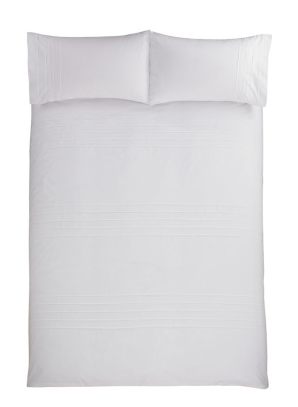 Colours By Bandq Pintuck Double Duvet Set White