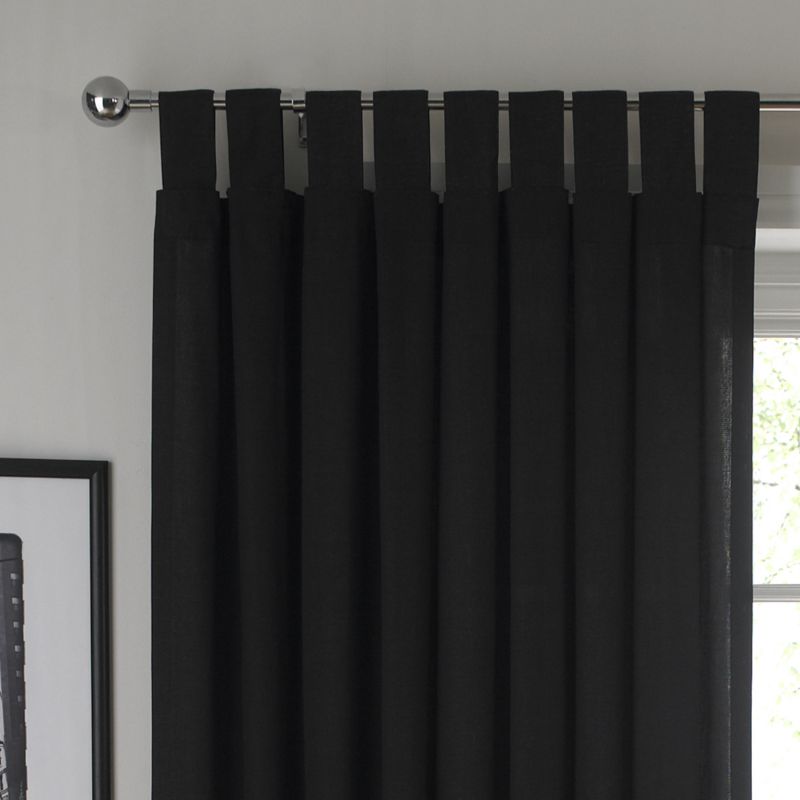 BandQ Tab Top Unlined Curtains Black