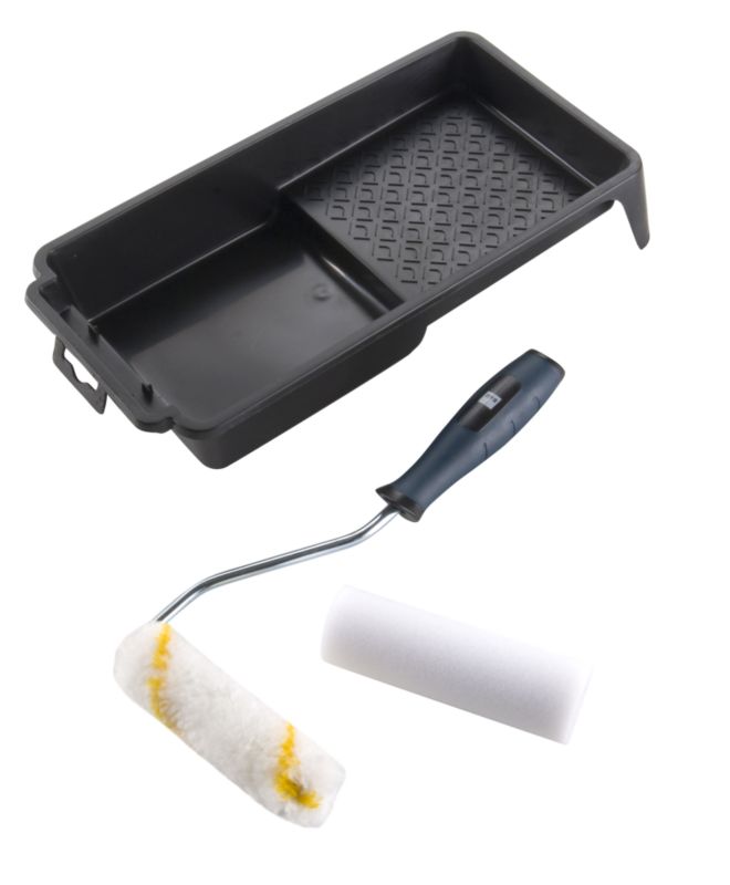 BandQ Comfort Grip Mini Roller and Tray Set