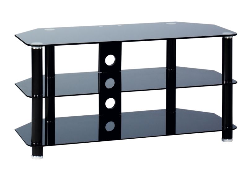 42` 3 Shelf Black TV Stand