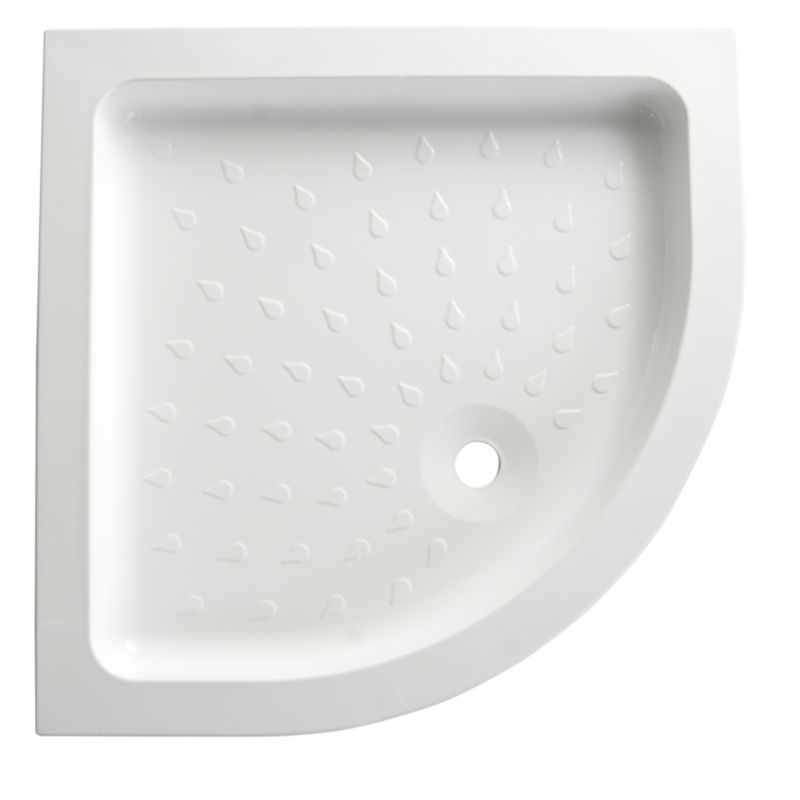 BandQ Cast Stone White Quadrant Shower Tray