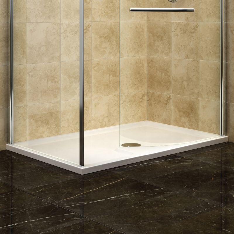 Deluvio Low Profile Stone Walk-in Shower Tray