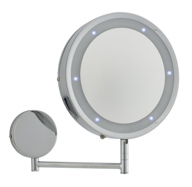 Glow Swing Arm Round Wall Mirror