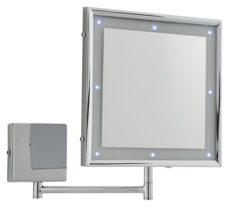 Glow Swing Arm Square Wall Mirror