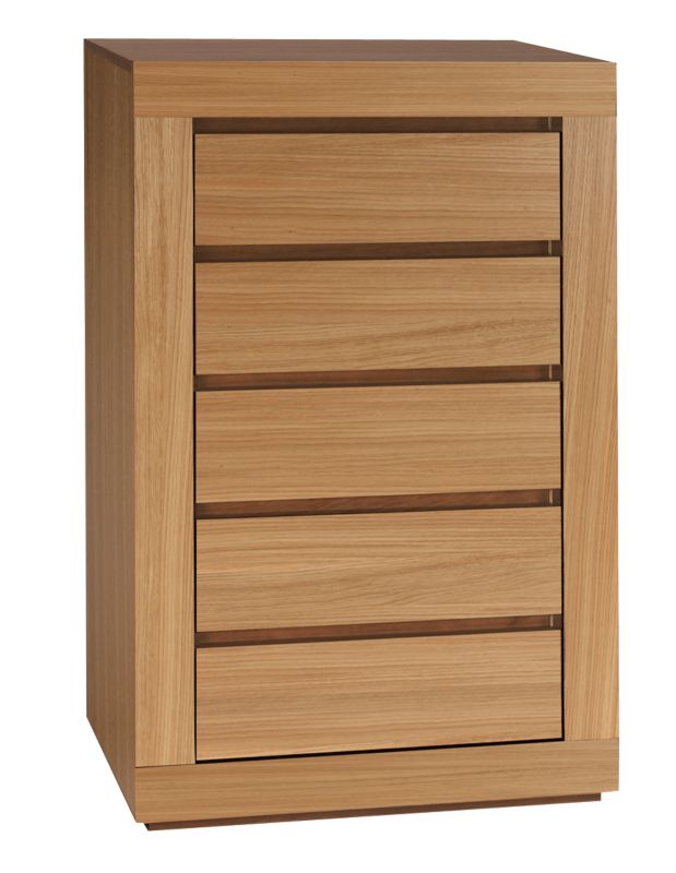 chunky 5 Drawer Chest Oak Veneer