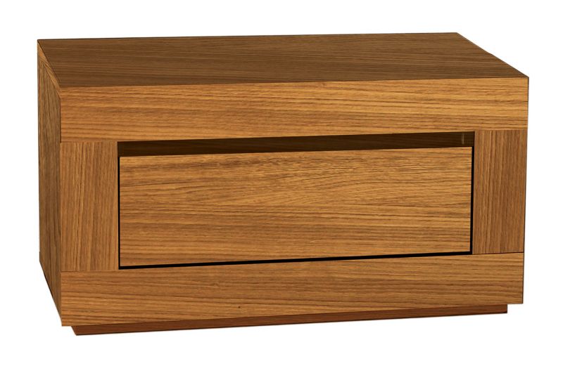 Chunky 1 Drawer Bedside Chest Walnut Veneer