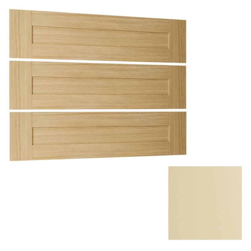 Cooke and Lewis Shaker Linen 3 Drawer Pack Cream
