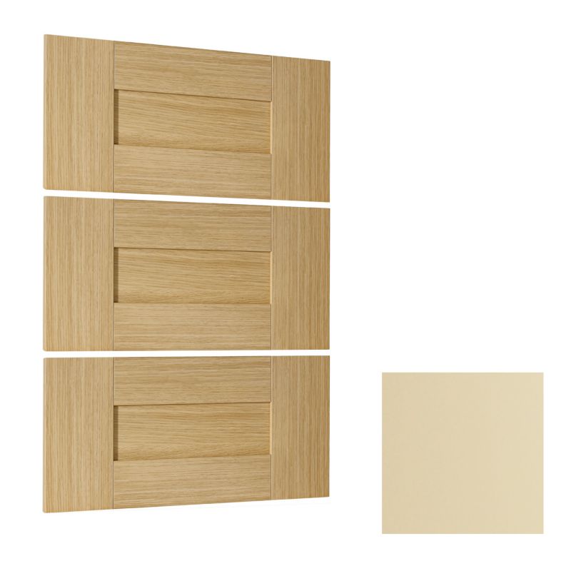 Cooke and Lewis Shaker Combi 3 Drawer Pack Cream