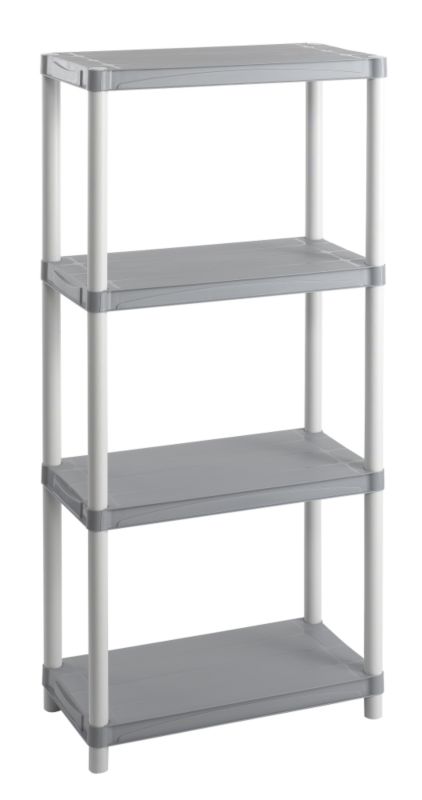 BandQ Global 4 Tier Solid Shelf 17307077 Grey