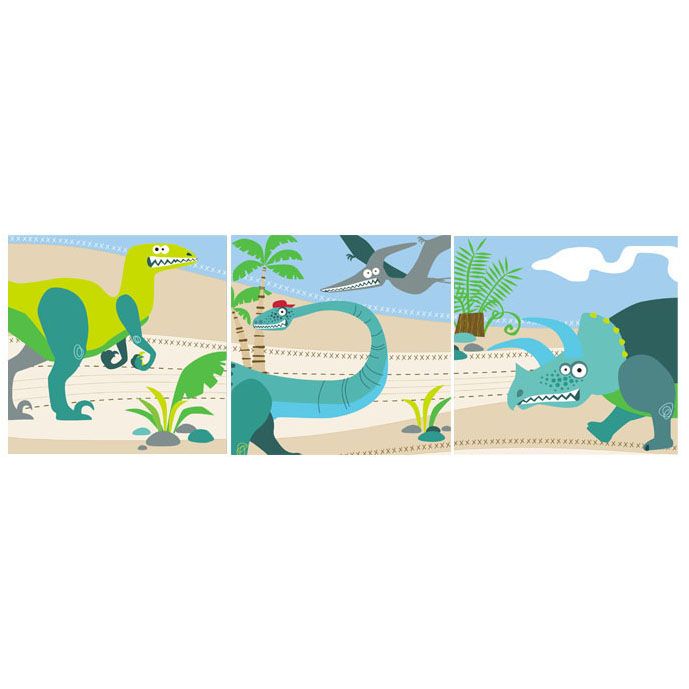 Colours By BandQ Box Art Dinosaur Set Of 3 W20 x L20cm