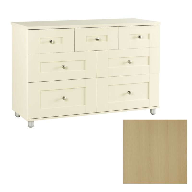 shaker 3 Over 4 Drawer Chest Ferrara Oak Style