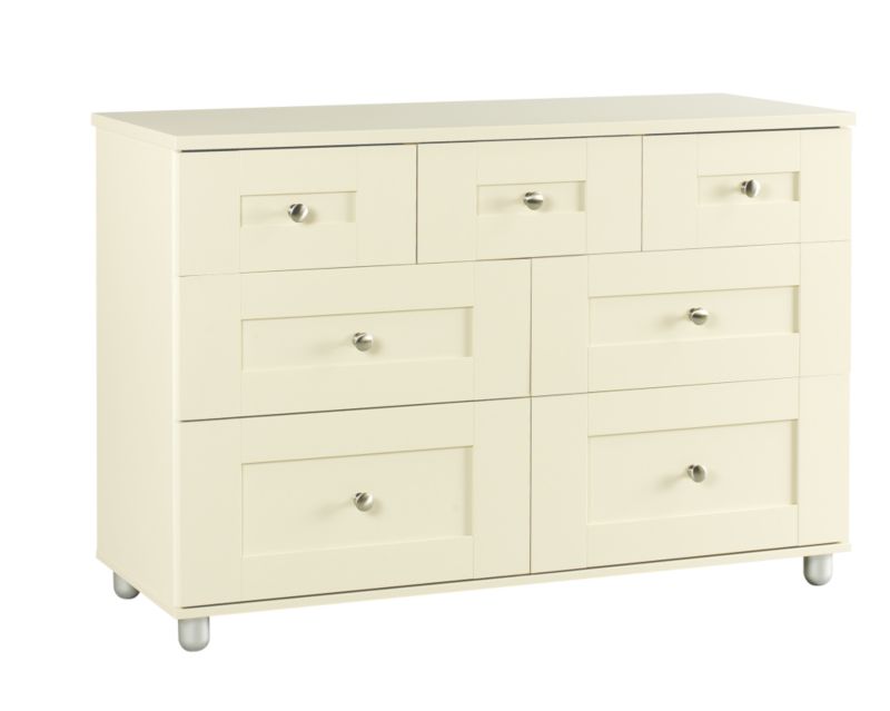 shaker 3 Over 4 Drawer Chest Cream