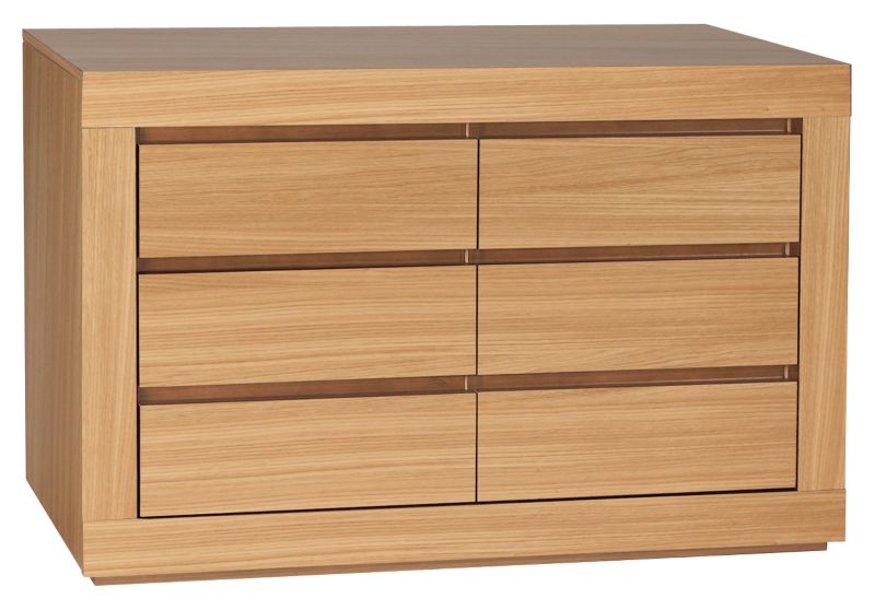 6 Drawer Chest Oak Veneer