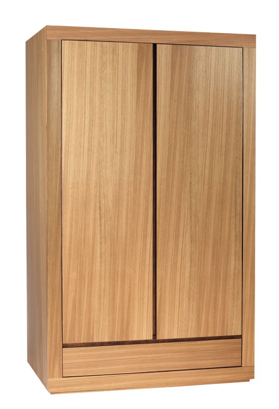 chunky 2 Door 1 Drawer Wardrobe Oak Veneer