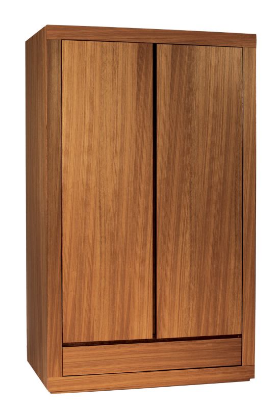 chunky 2 Door 1 Drawer Wardrobe Walnut Veneer