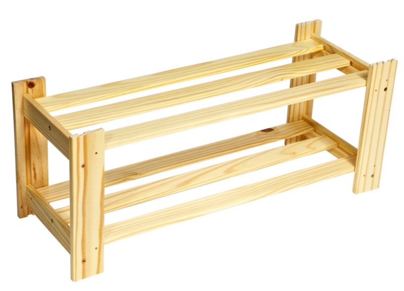 B&Q Value Pine Stackable Shoe Rack (H)150 x (W)600 x (D)250mm