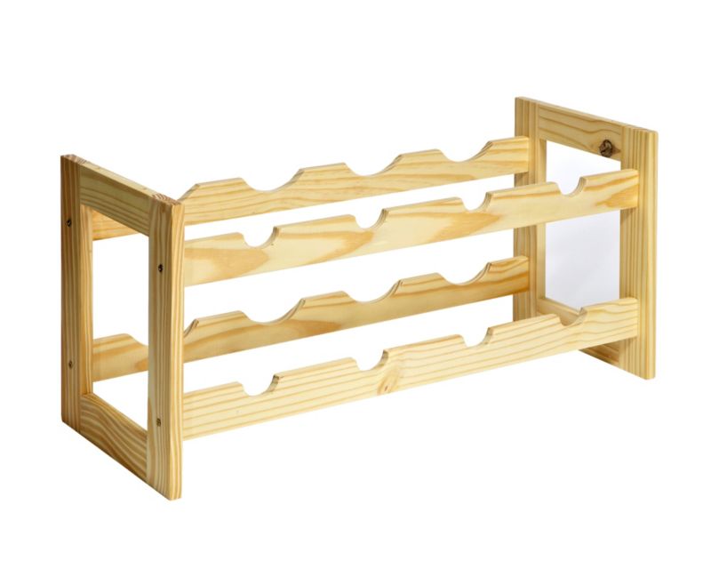 BandQ Value Pine 8 Bottle Wine Rack Natural 07138