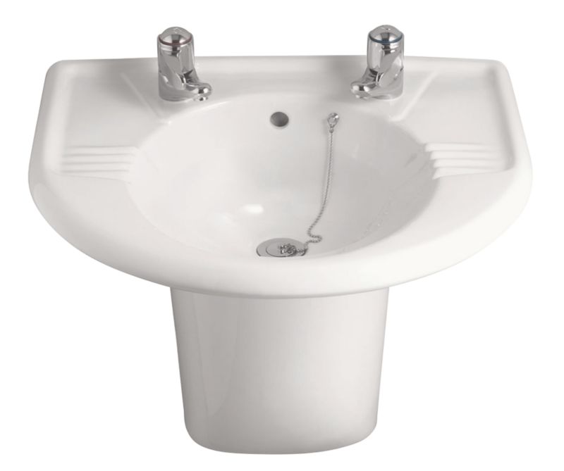 Cooke & Lewis Salerio 2 Tap Hole Basin and Semi-Pedestal