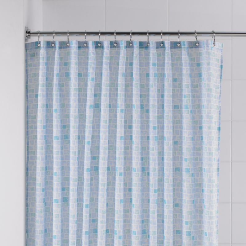 Blue Mosaic Shower Curtain