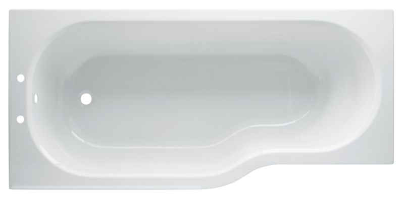 Cooke amp Lewis Adelphi Standard 2 Tap Hole Acrylic Showerbath Left Hand 1700mm