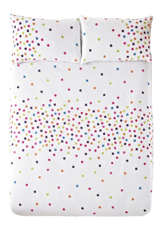 Confetti King Size Printed Duvet Set White/Multi