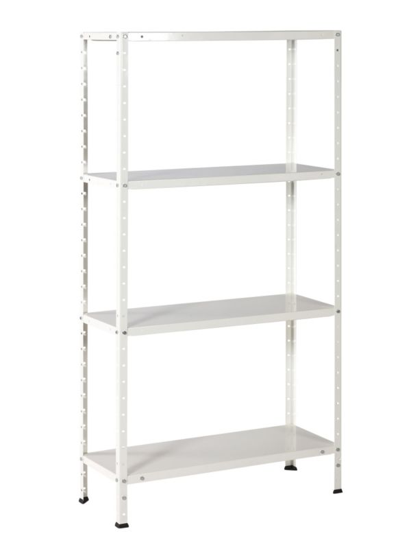 B&Q Value 4 Tier Bolted Shelf White