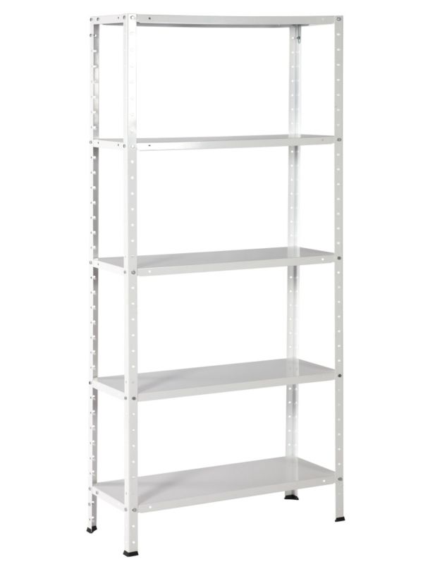 B&Q Value 5 Tier Bolted Shelf White