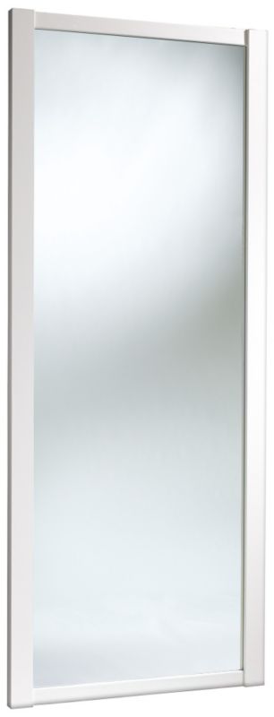 Mirrored Sliding Wardrobe Door White (W)914mm