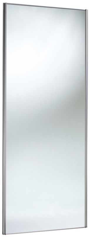 mirrored Sliding Wardrobe Door Silver Frame 914mm