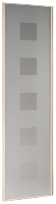 Mirrored Sliding Door Printed 5 Squares Beech Effect Frame 610mm