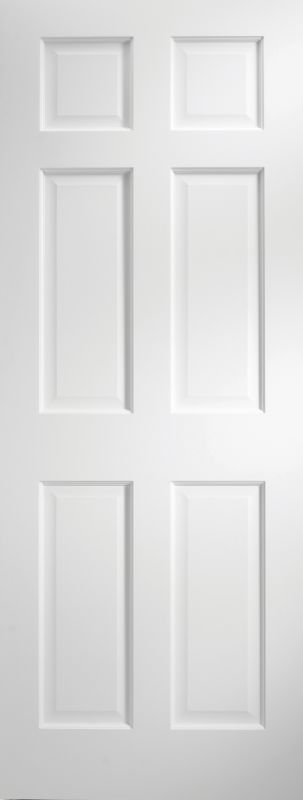 BampQ Avesta 6 Panel Primed Internal Door NAT20AD6PT White