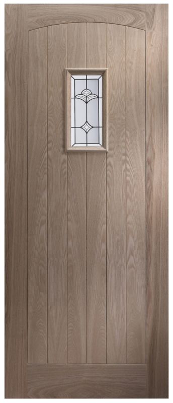 Cottage Glazed Oak Veneer External Door 2032 x 813mm