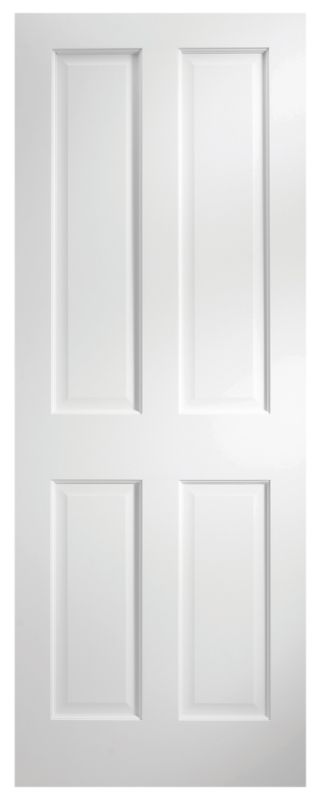 BandQ Avesta 4 Panel Primed Internal Door NAT26AD4PT White
