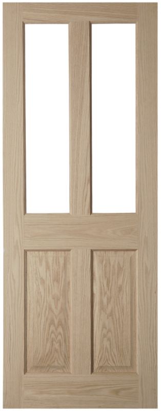 Oregon 2 Lite Clear Glazed Internal Door NAT26OK4PG Oak Veneer