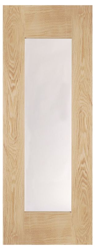BampQ Chunky Shaker 1 Lite Clear Glazed Internal Door NAT26OKCHG Oak Veneer