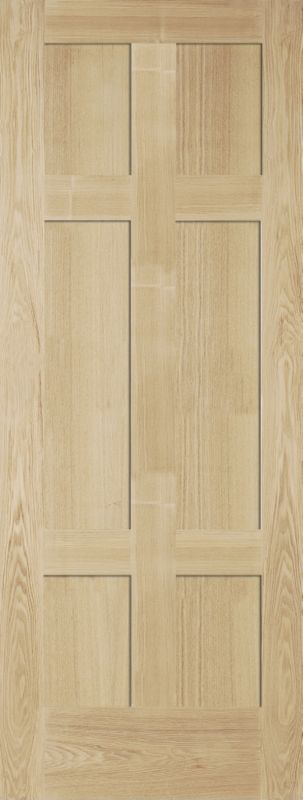 BampQ Forrester 6 Panel Internal Door NAT20FORR Oak Veneer