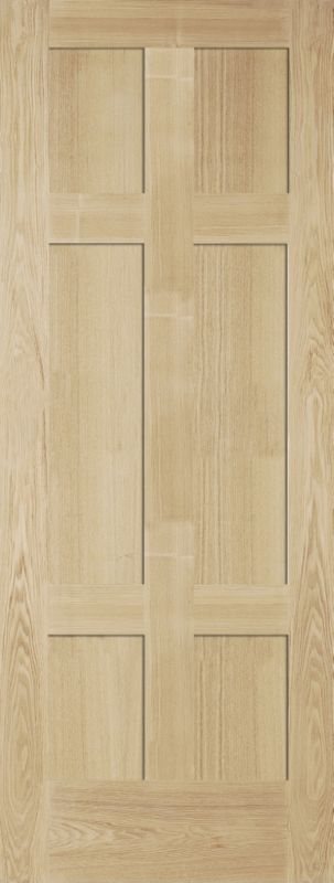 BampQ Forrester 6 Panel Internal Door NAT26FORR Oak Veneer