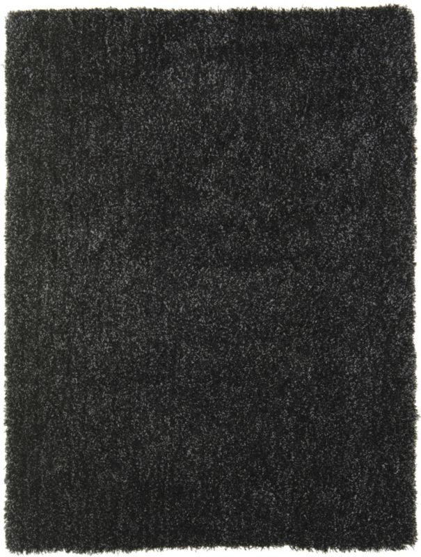 Colours by B&Q Super Soft Shaggy Black (L)150 x (W)90cm