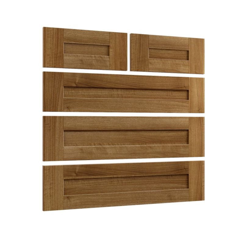 2 Over 3 Drawer Wide Chest Pack Walnut