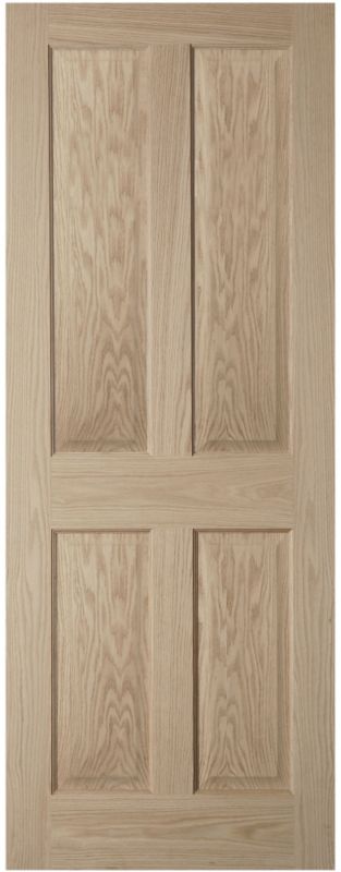 BampQ Oregon 4 Panel Prefinished Internal Door NAT626OK4P Oak Veneer
